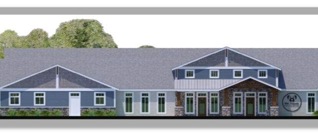 Drawing of dog sanctuary building